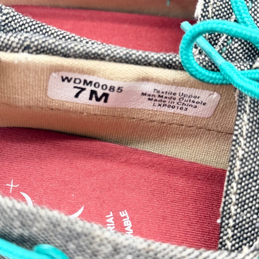 Twisted X EcoTWX Driving Moc WDM0085 Gray Teal Canvas Boat Shoes Womens 7M - Picture 6 of 11